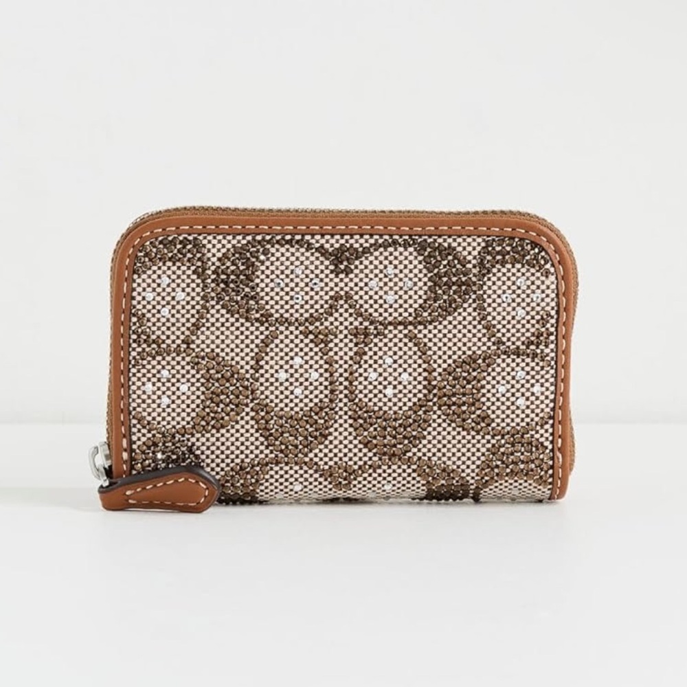 New Coach Essential Small Card Wallet Crystal Signature Jacquard - Picture 2 of 10